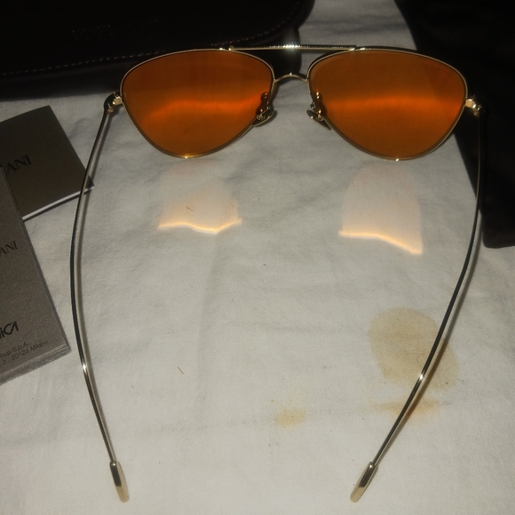 Brand New Giorgio Armani Gold Mirror Orange Aviator Sunglasses main image 6